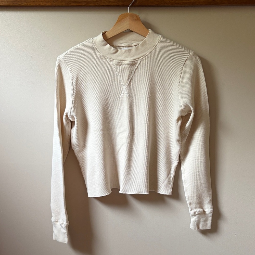MATE Waffle Long-Sleeve Top - Cream